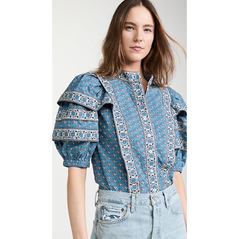 Sea New York Button Down Top in Blue